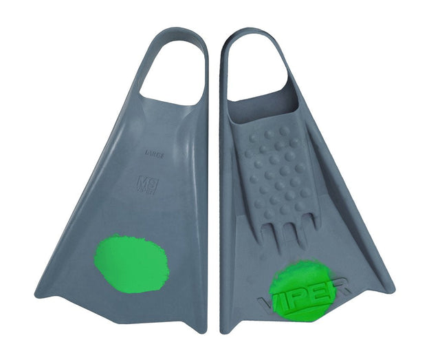 Mike Stewart MS Viper Bodyboard Fins - Grey/Green-Bodyboarding-troggs.com