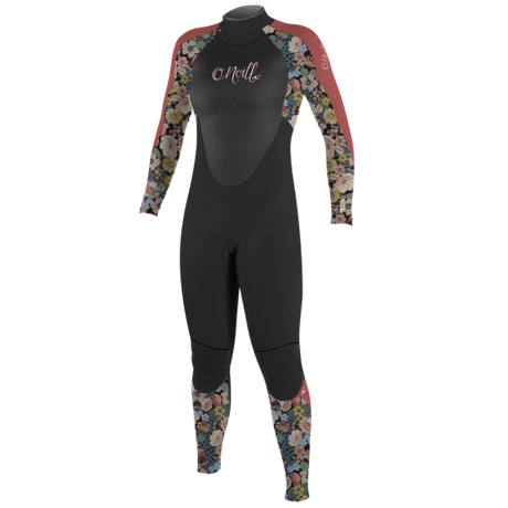 O'Neill Girls Epic 5/4 Wetsuit - Black/Twiggy/Tea Rose-Kids Wetsuits-troggs.com