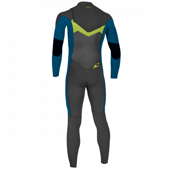 O'Neill Junior Ninja 5/4 Chest Zip Wetsuit - Black/UltraBlue-Kids Wetsuits-troggs.com