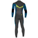 O'Neill Junior Ninja 5/4 Chest Zip Wetsuit - Black/UltraBlue-Kids Wetsuits-troggs.com