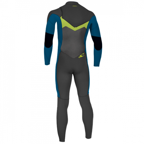 O'Neill Junior Ninja 5/4 Chest Zip Wetsuit - Black/UltraBlue-Kids Wetsuits-troggs.com