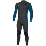 O'Neill Junior Ninja 5/4 Chest Zip Wetsuit - Black/UltraBlue-Kids Wetsuits-troggs.com