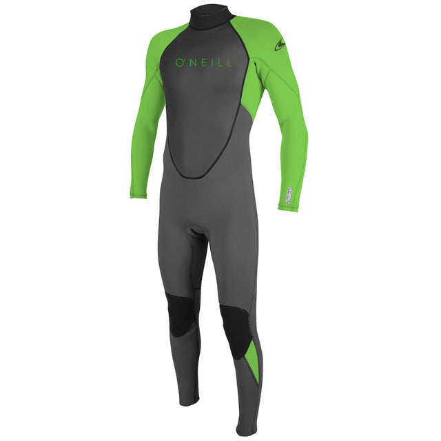 O'Neill Junior Reactor II 3/2 Wetsuit - Graphite/Day Glow-Kids Wetsuits-troggs.com