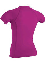 O'Neill Womens Basic Skins S/S Rash Vest - Fox Pink-Rash Vests & Thermal Vests-troggs.com