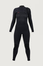 O'Neill Womens Hyperfreak 5/4+ Chest Zip Wetsuit - Black-Womens Wetsuits-troggs.com