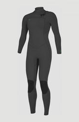O'Neill Womens Ninja 4/3 Chest Zip Wetsuit - Black-Womens Wetsuits-troggs.com