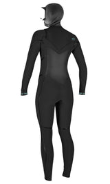 O'Neill Womens Psycho Tech 6/4+ Hooded Wetsuit - Black-Womens Wetsuits-troggs.com