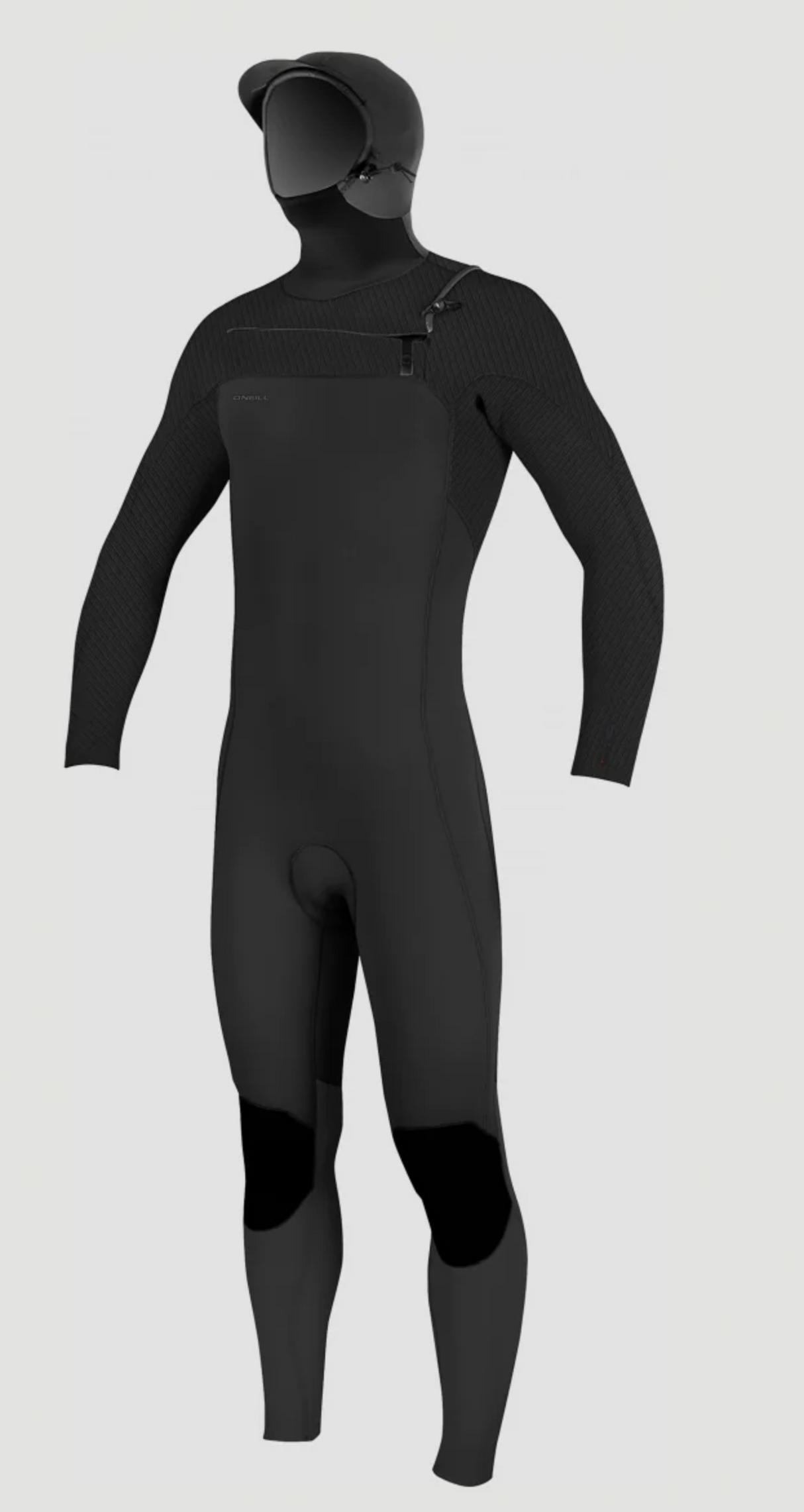 O'Neill Youth Hyperfreak 5/4+ Hooded Wetsuit - Black/Black-Kids Wetsuits-troggs.com