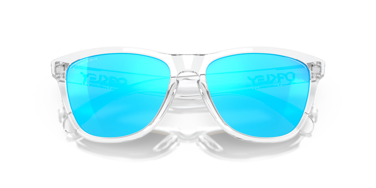 Oakley Frogskins - Crystal Clear Frame with Prizm Sapphire Lens-Sunglasses-troggs.com