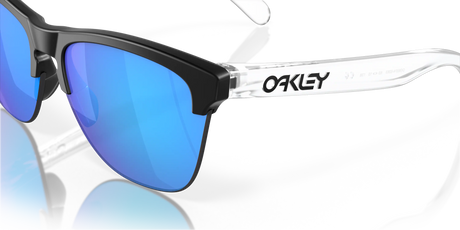 Oakley Frogskins Lite - Matte Black/Matte Clear Frame with Prizm Sapphire Lens-Sunglasses-troggs.com