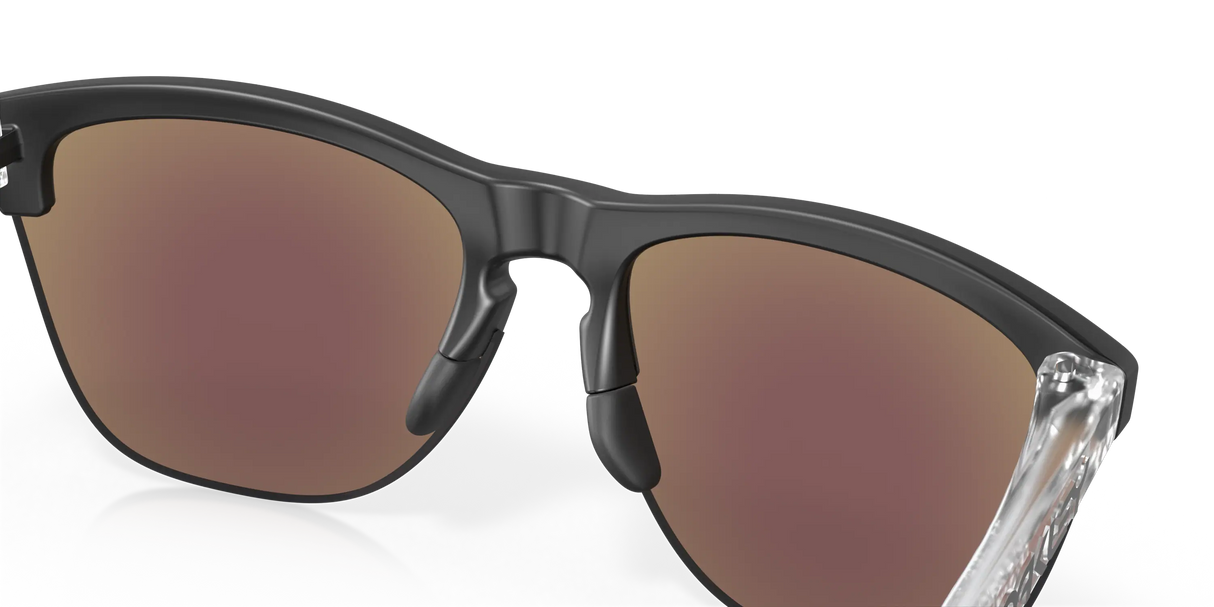 Oakley Frogskins Lite - Matte Black/Matte Clear Frame with Prizm Sapphire Lens-Sunglasses-troggs.com