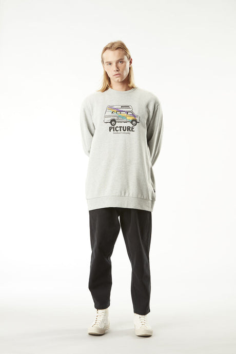 Picture Custom Van Crew Sweat - Grey Melange-Mens Clothing-troggs.com