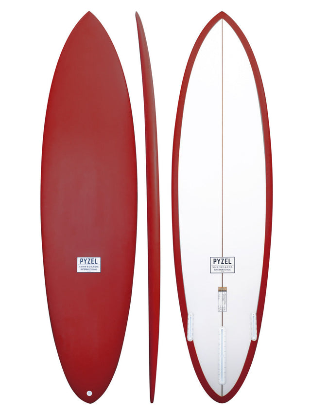 Pyzel Mid Length Crisis Surfboard Futures - Burgundy-Hardboards-troggs.com