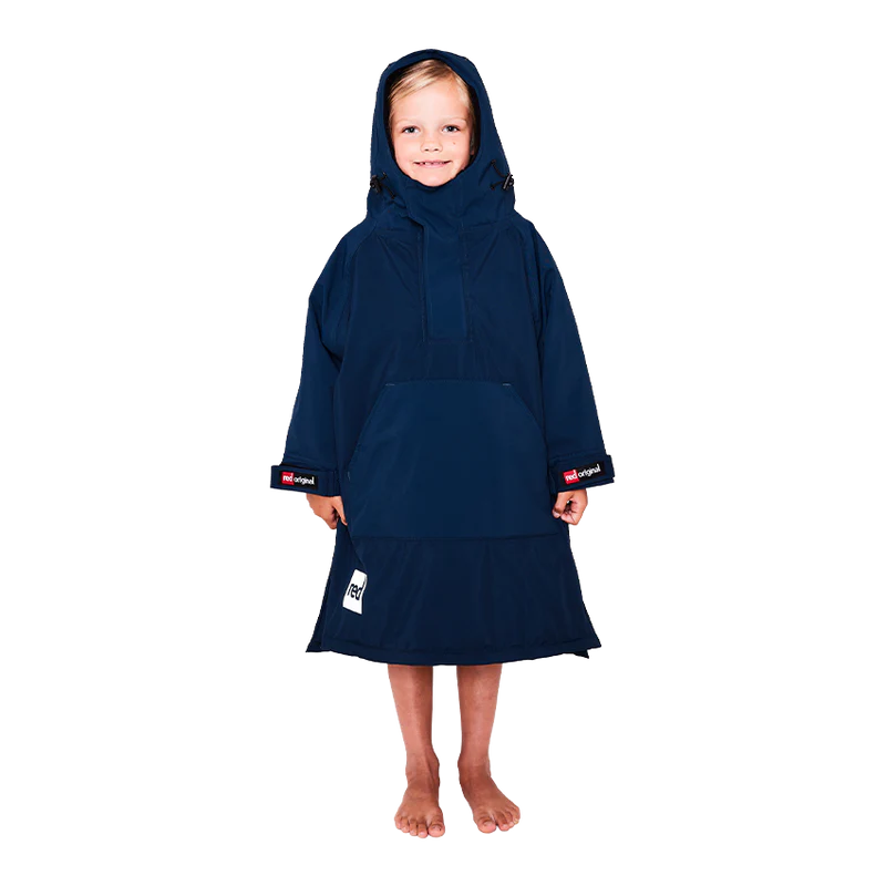 Red Original Change Jacket Kids Half-Zip Long Sleeve - Navy-Changing Robes-troggs.com