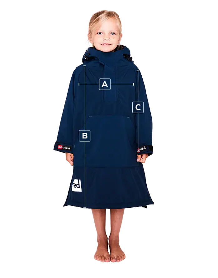 Red Original Change Jacket Kids Half-Zip Long Sleeve - Navy-Changing Robes-troggs.com