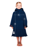 Red Original Change Jacket Kids Half-Zip Long Sleeve - Navy-Changing Robes-troggs.com