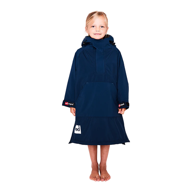 Red Original Change Jacket Kids Half-Zip Long Sleeve - Navy-Changing Robes-troggs.com