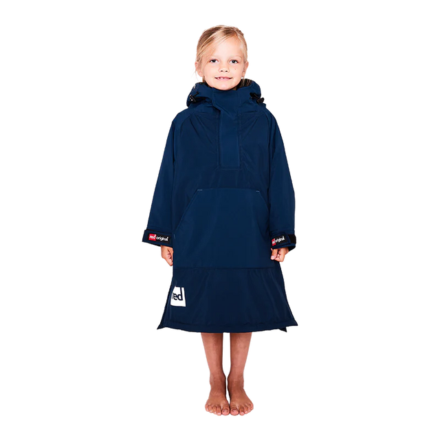 Red Original Change Jacket Kids Half-Zip Long Sleeve - Navy-Changing Robes-troggs.com