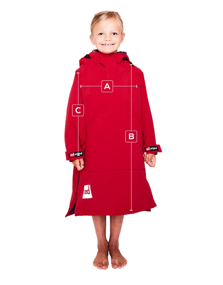 Red Original Change Jacket Kids Half-Zip Long Sleeve - Red-Changing Robes-troggs.com