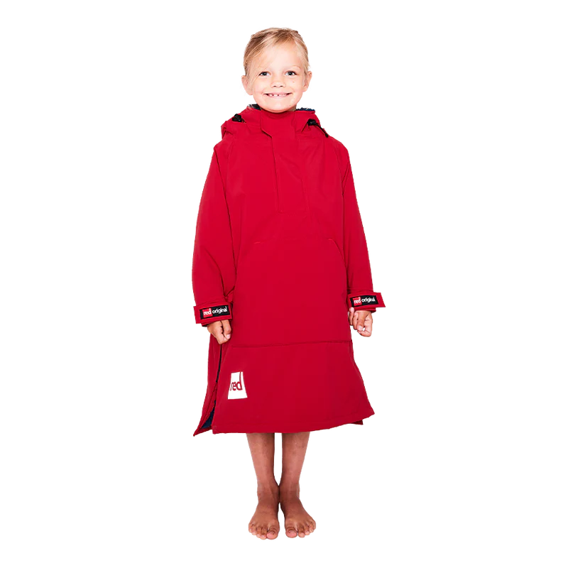 Red Original Change Jacket Kids Half-Zip Long Sleeve - Red-Changing Robes-troggs.com