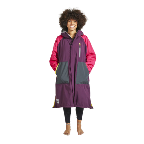 Red Paddle Co Change Jacket Block Evo Long Sleeve - Mulberry Wine / Fuchsia Pink-Changing Robes-troggs.com