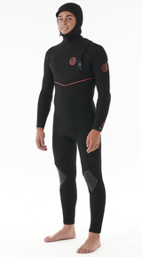 Rip Curl Flashbomb Fusion 5/4 Hooded Zip Free Wetsuit - Black-Mens Wetsuits-troggs.com