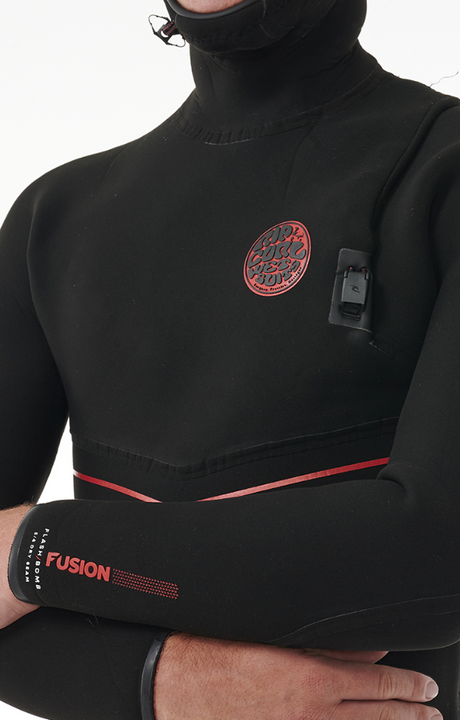 Rip Curl Flashbomb Fusion 5/4 Hooded Zip Free Wetsuit - Black-Mens Wetsuits-troggs.com