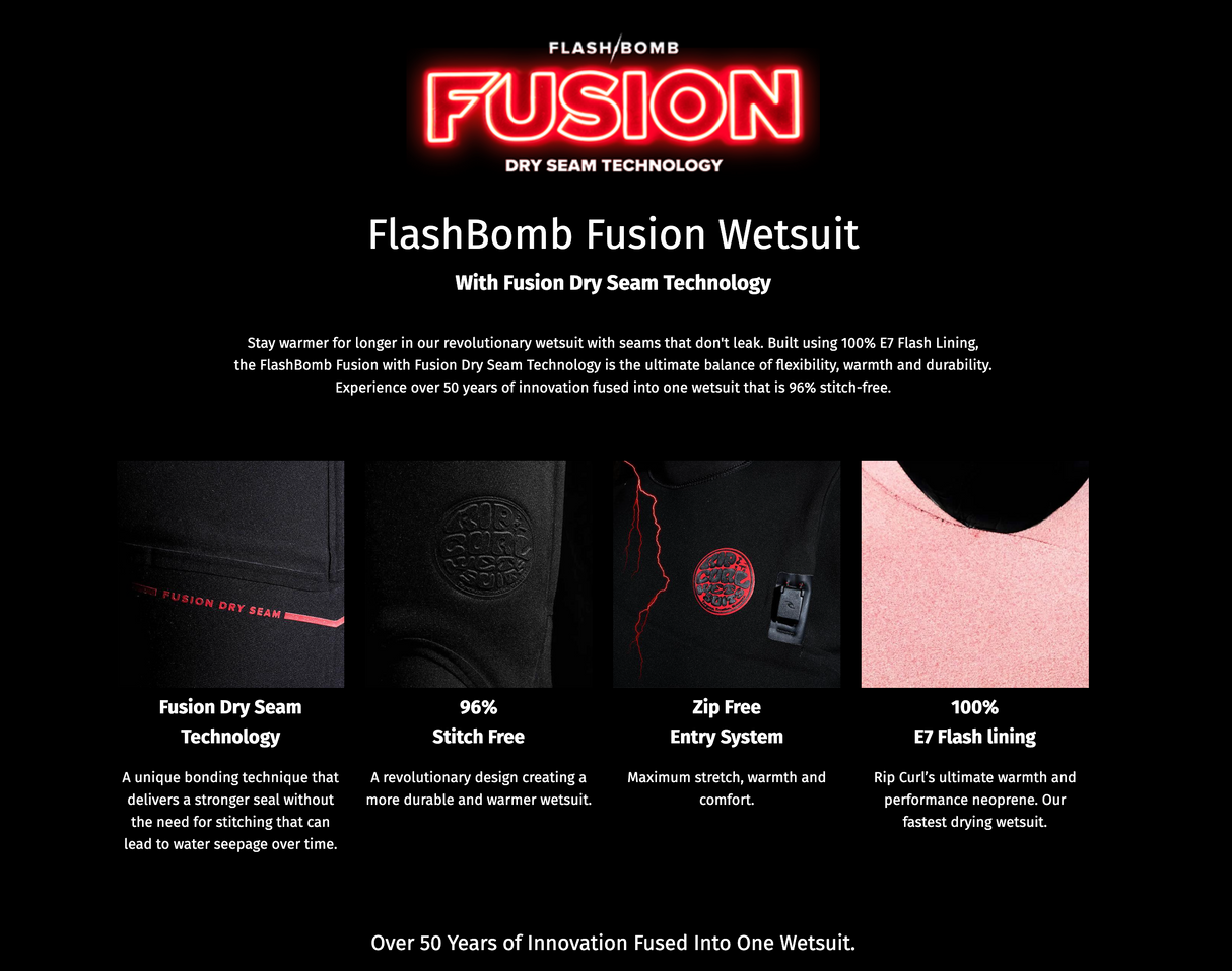 Rip Curl Flashbomb Fusion 5/4 Hooded Zip Free Wetsuit - Black-Mens Wetsuits-troggs.com