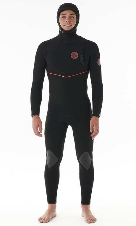 Rip Curl Flashbomb Fusion 5/4 Hooded Zip Free Wetsuit - Black-Mens Wetsuits-troggs.com