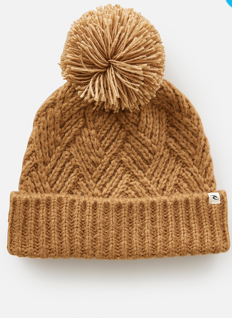 Rip Curl Groundswell Pom-Pom Beanie - Sand-Headwear-troggs.com