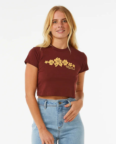 Rip Curl Hibiscus Baby T-Shirt - Plum-Womens clothing-troggs.com