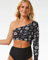 Rip Curl Holiday One Shoulder Surf Suit - Black-Womens clothing-troggs.com