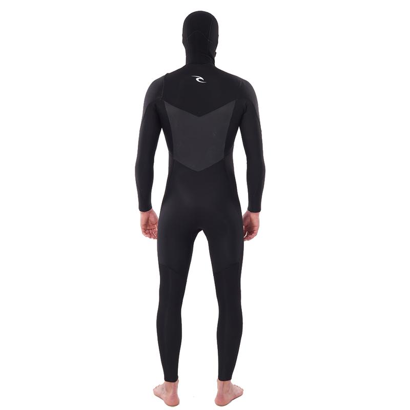 Rip Curl Mens Dawn Patrol 6/4 Hooded Wetsuit - Black-Mens Wetsuits-troggs.com