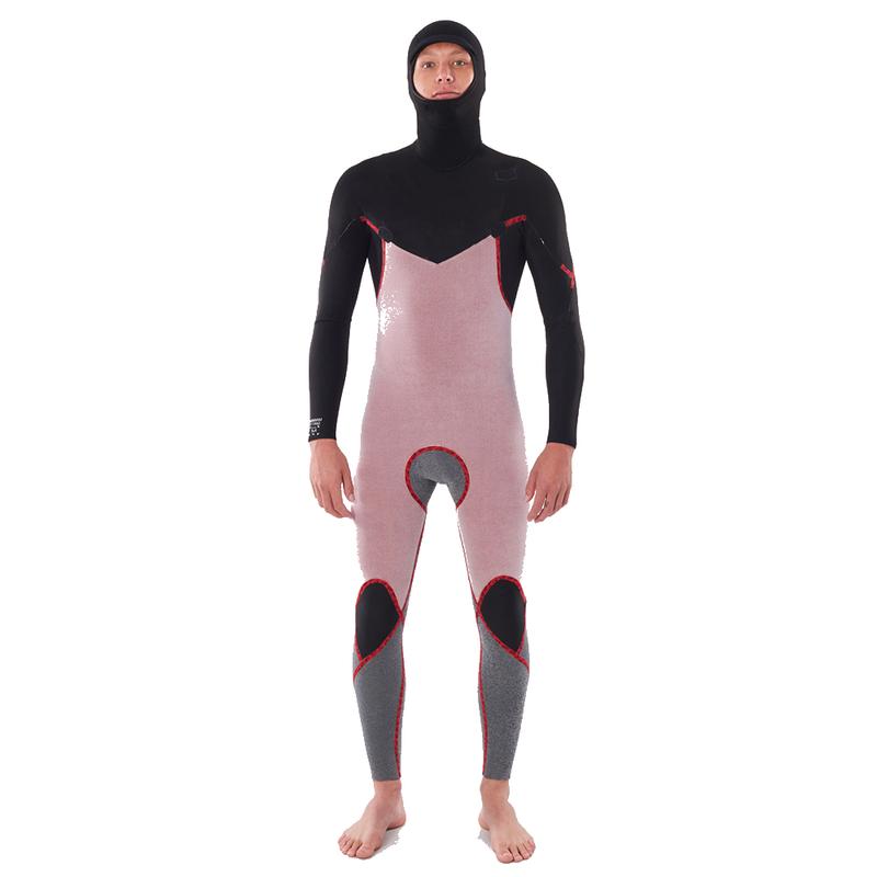 Rip Curl Mens Dawn Patrol 6/4 Hooded Wetsuit - Black-Mens Wetsuits-troggs.com