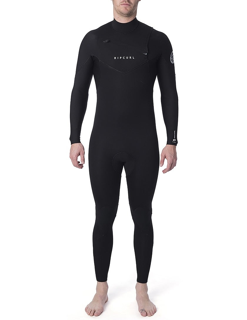 Rip Curl Mens Dawn Patrol Performance 5/3 Chest Zip Wetsuit - Black-Mens Wetsuits-troggs.com