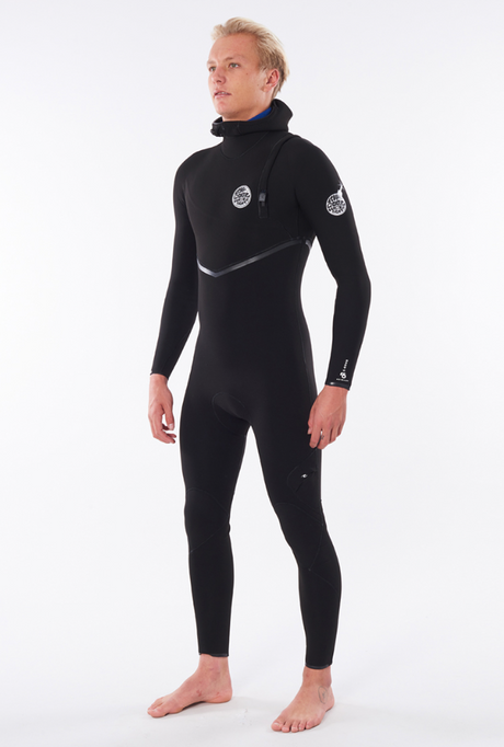 Rip Curl Mens E Bomb 5/3 Zip Free Hooded Wetsuit - Black-Mens Wetsuits-troggs.com