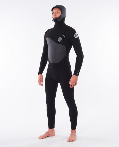 Rip Curl Mens Flashbomb E6 6/4 Hooded Wetsuit - Black-Mens Wetsuits-troggs.com