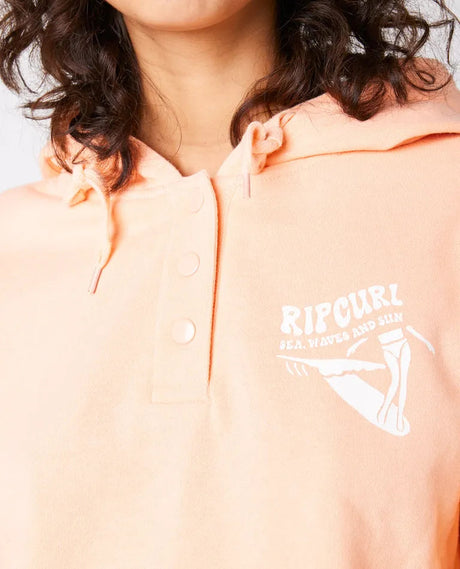 Rip Curl Re-Entry Hoodie - Peach Nectar-Womens clothing-troggs.com