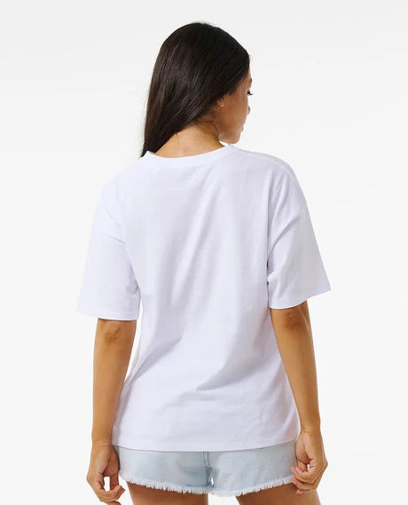 Rip Curl Santorini Sun Heritage T-Shirt - Optical White-Womens clothing-troggs.com