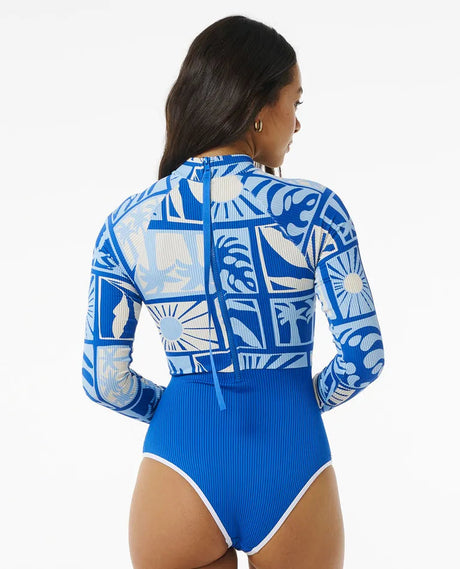 Rip Curl Santorini Sun Surf Suit - Blue-Womens clothing-troggs.com