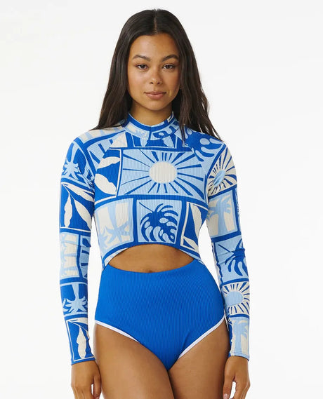 Rip Curl Santorini Sun Surf Suit - Blue-Womens clothing-troggs.com