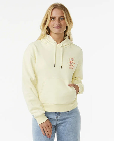 Rip Curl Search Icon Relaxed Hoodie - Lemon Ice-Womens clothing-troggs.com