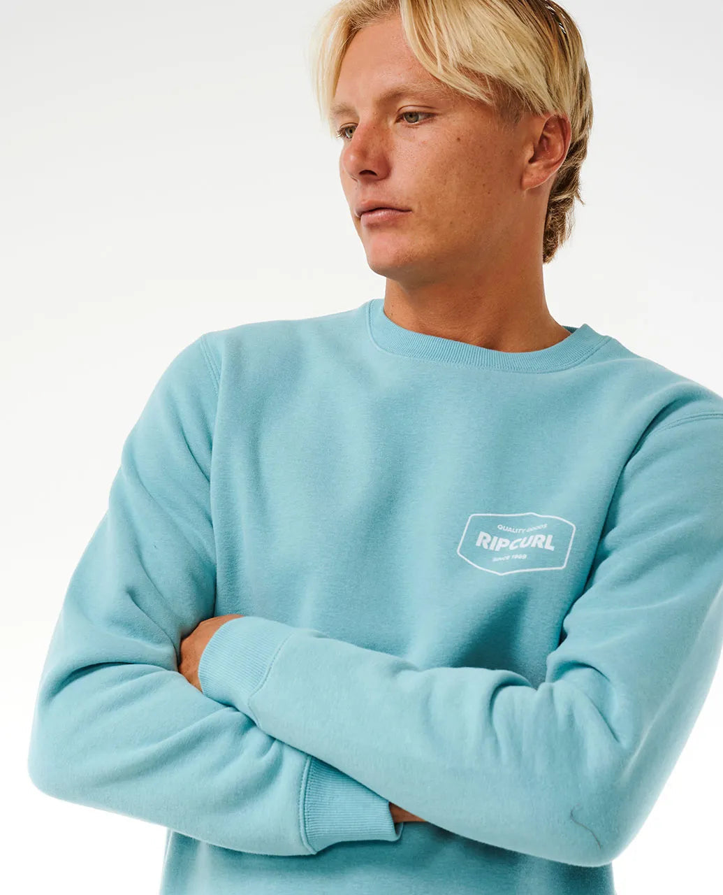 Rip Curl Stapler Sweatshirt - Dusty Blue-Mens Clothing-troggs.com