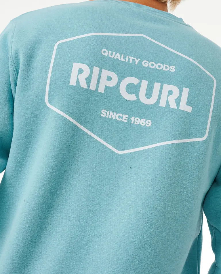 Rip Curl Stapler Sweatshirt - Dusty Blue-Mens Clothing-troggs.com