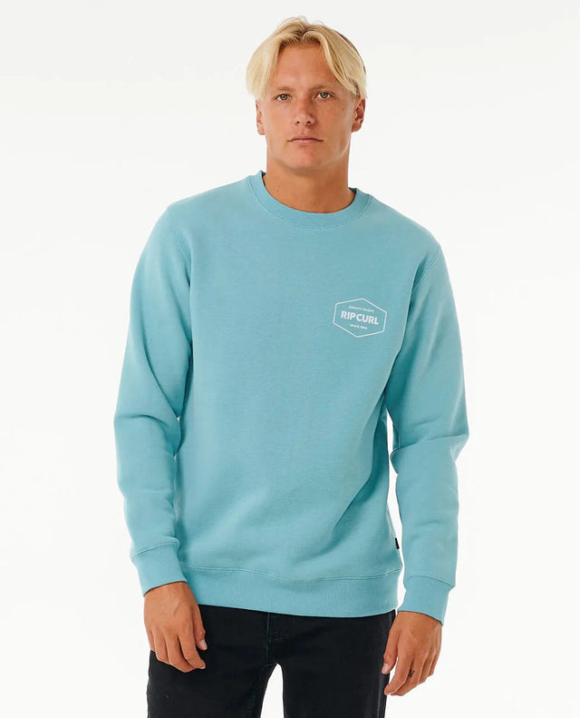 Rip Curl Stapler Sweatshirt - Dusty Blue-Mens Clothing-troggs.com