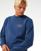 Rip Curl Stapler Sweatshirt - Washed Navy-Mens Clothing-troggs.com