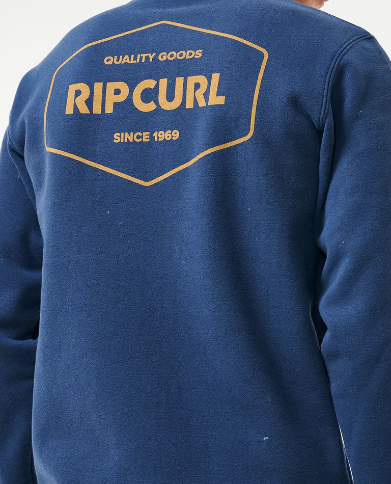 Rip Curl Stapler Sweatshirt - Washed Navy-Mens Clothing-troggs.com