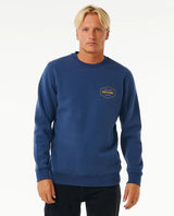 Rip Curl Stapler Sweatshirt - Washed Navy-Mens Clothing-troggs.com