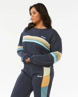Rip Curl Surf Revival Panelled Crew - Navy-Womens clothing-troggs.com