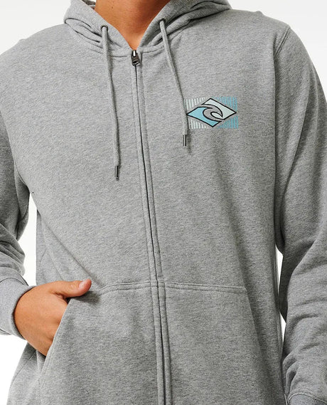 Rip Curl Tradition Zip Through Hoodie - Grey Marle-Mens Clothing-troggs.com